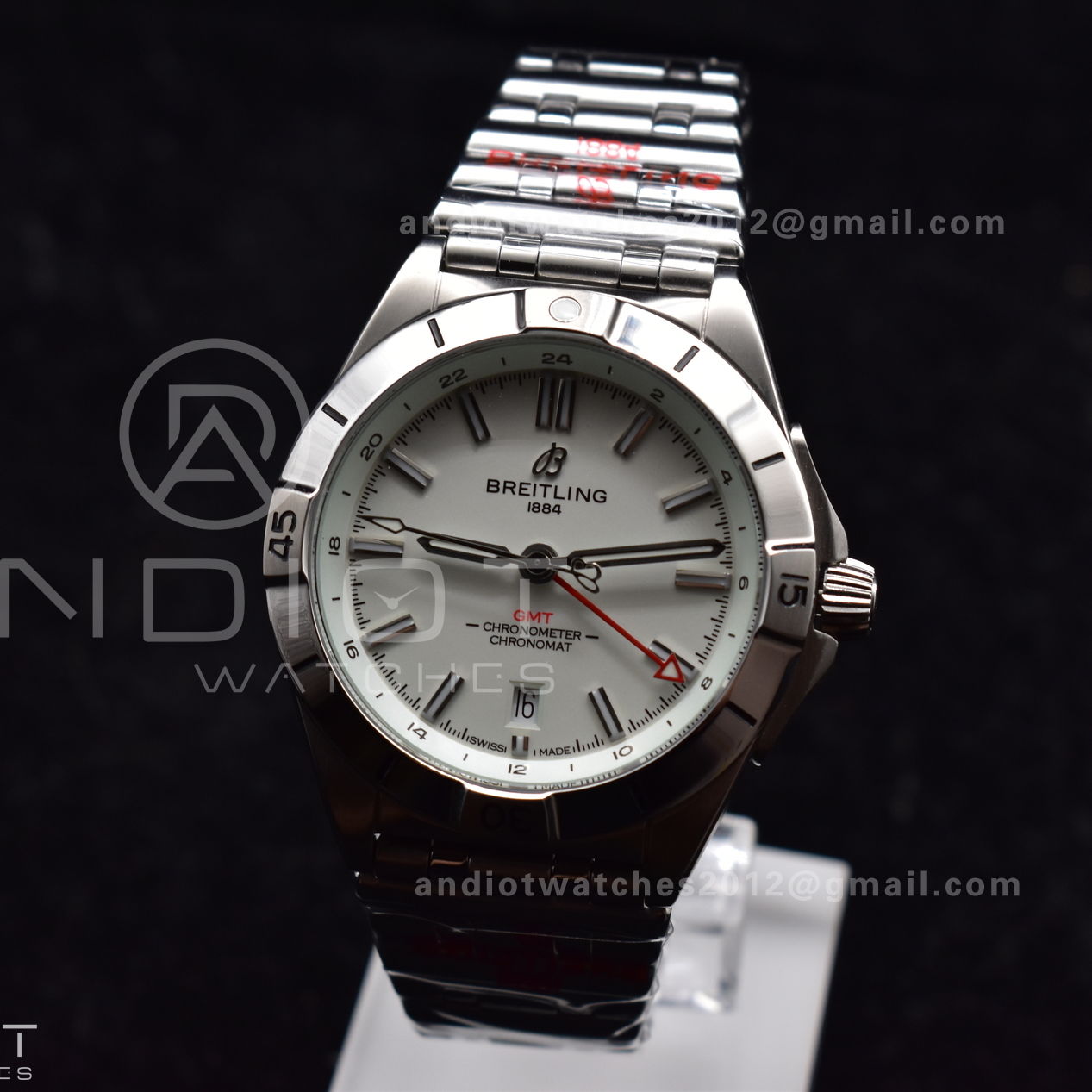 Breitling BLS Factory Chronomat Automatic 1:1 Best Edition GMT 40mm White Dial On SS Bracelet A2836